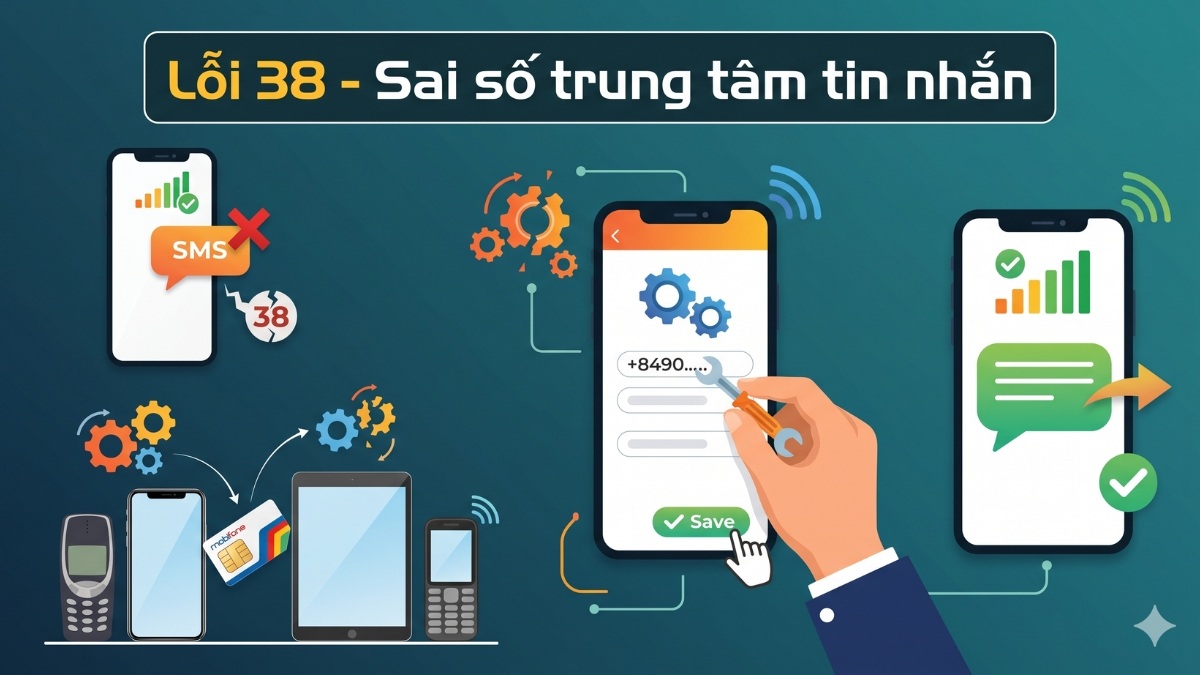 Lỗi 38 - Sai số trung tâm tin nhắn