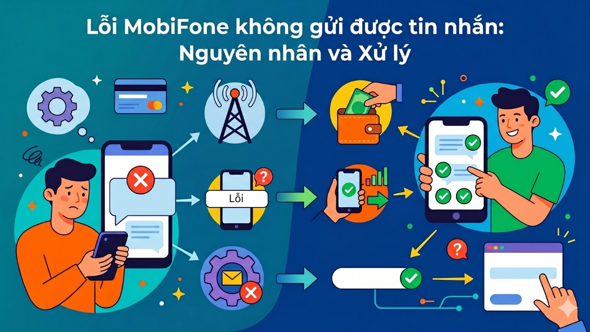 Điện thoại minh họa tình huống không gửi được tin nhắn MobiFone