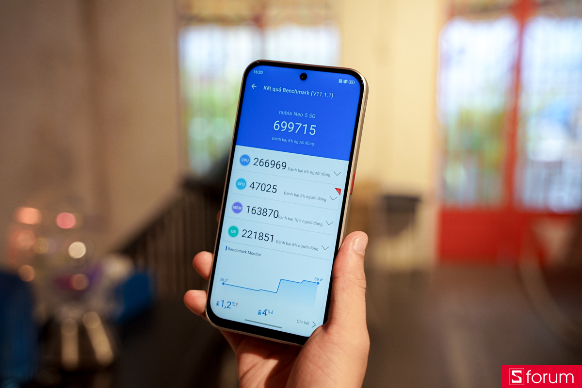 Điểm số AnTuTu v11 trên nubia Neo 5 đạt gần 700 ngàn điểm