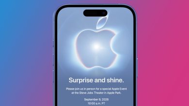 Thư mời sự kiện Apple Surprise and Shine hiển thị ngày 9 tháng 9 năm 2026.