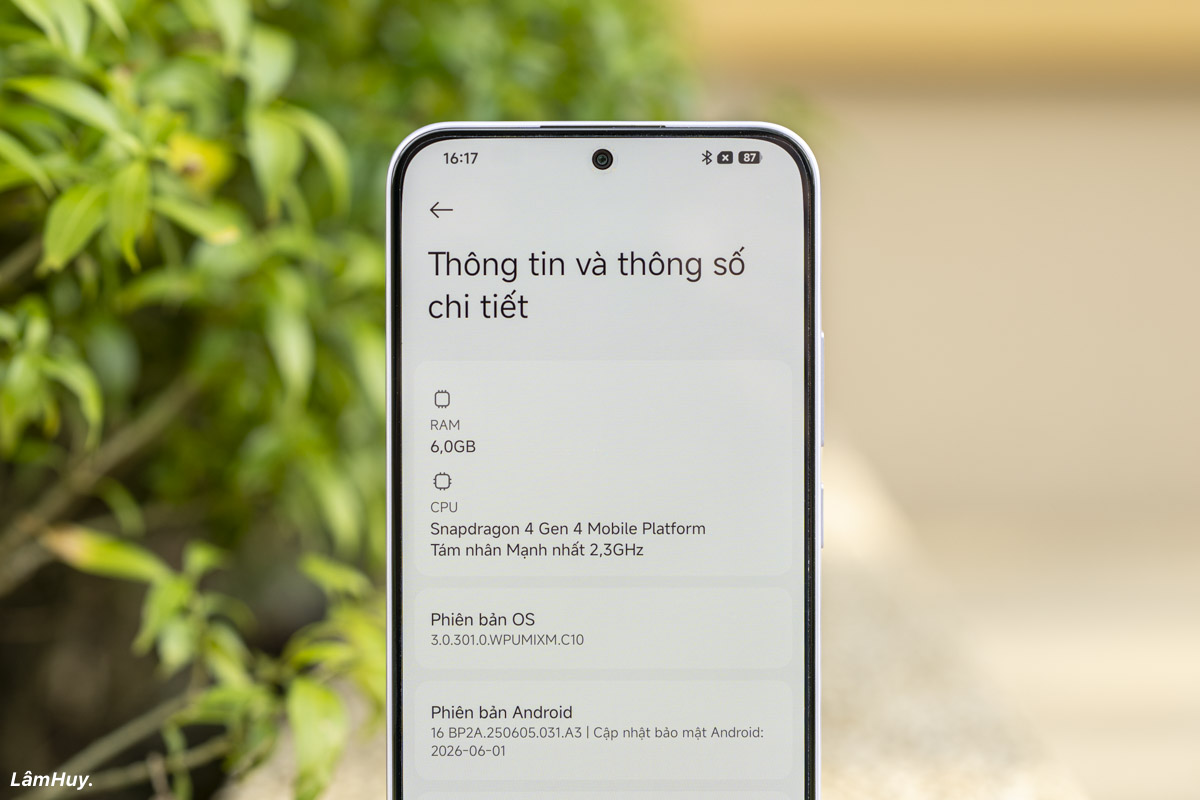 REDMI Note 17 5G được trang bị chip Snapdragon 4 Gen 4 thuộc dòng Snapdragon 4 Series phổ thông.