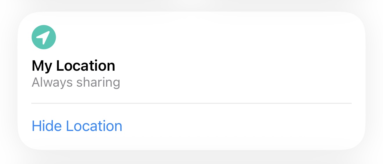 Tùy chọn Hide Location trong Find My