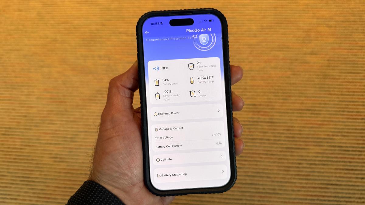 Ứng dụng theo dõi pin AM71 trên iPhone