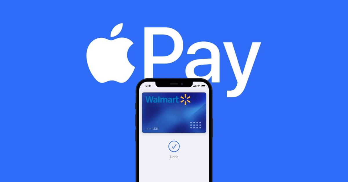 Logo Apple Pay bên cạnh biển hiệu Walmart
