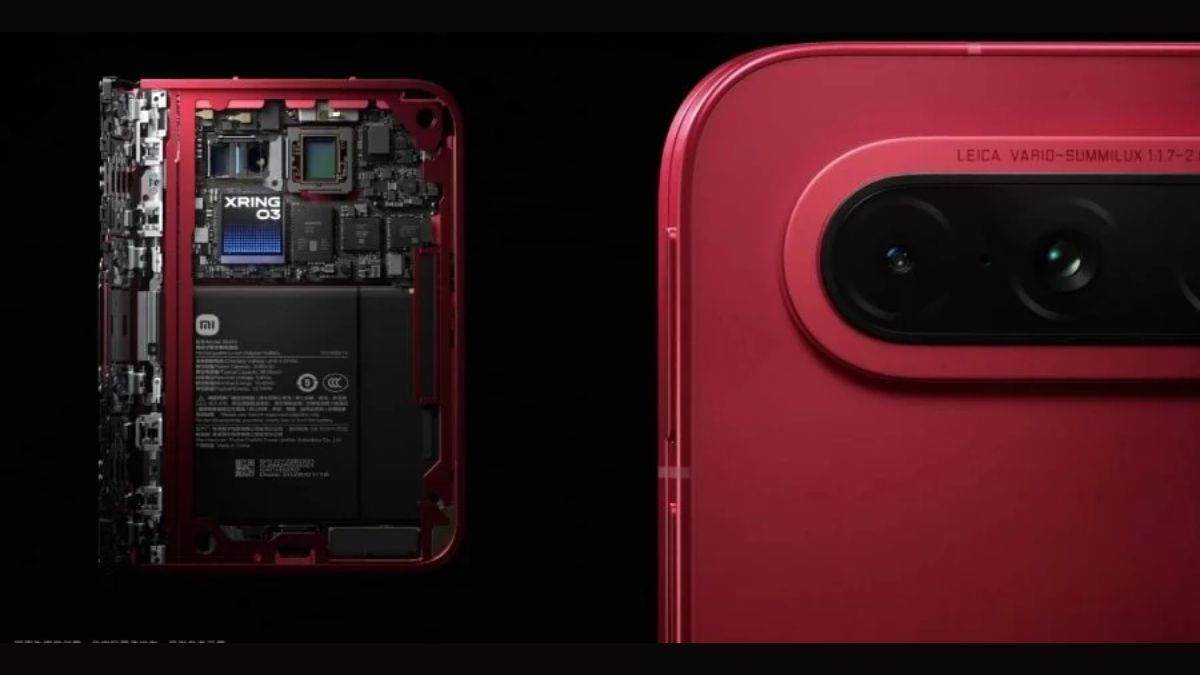 Board mach va chip Xring O3 cua Xiaomi 18 Fold duoc thao roi de trung bay