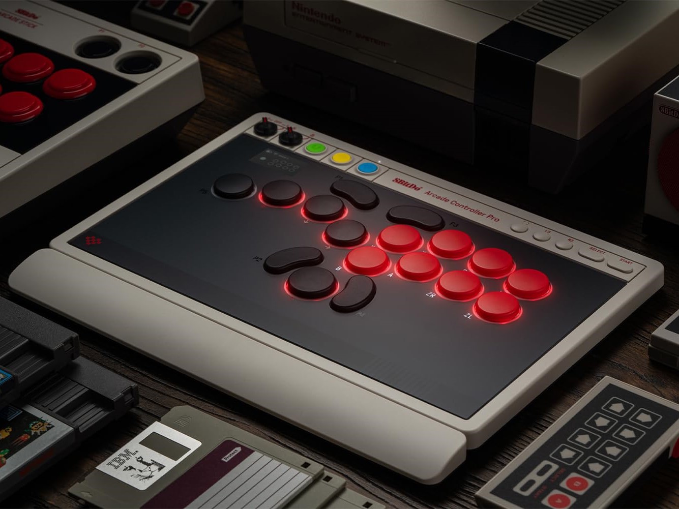 8BitDo Arcade Controller Pro với kê tay nam châm