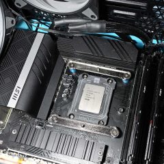 A desktop processor installed on a motherboard