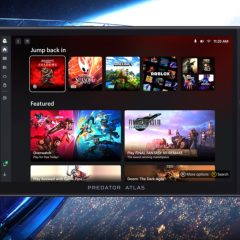 Acer Predator Atlas 8 nhìn chính diện với màn hình và hai cần điều khiển