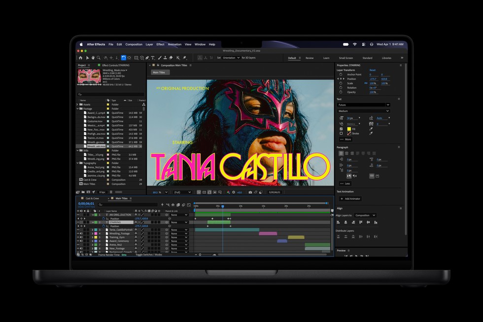 After Effects chạy trên MacBook Pro M6