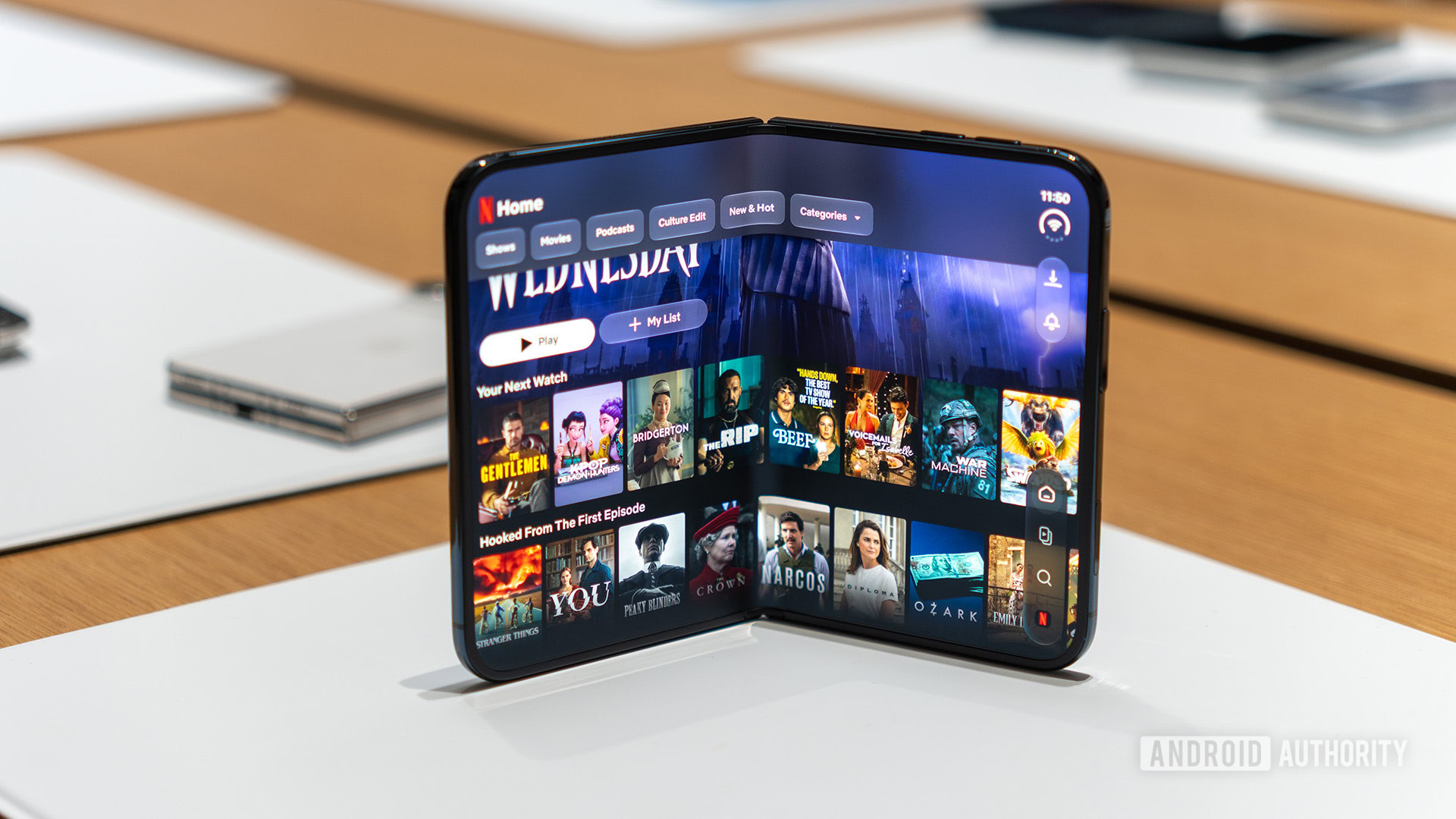Apple iPhone Duo Hands On Netflix on inner display