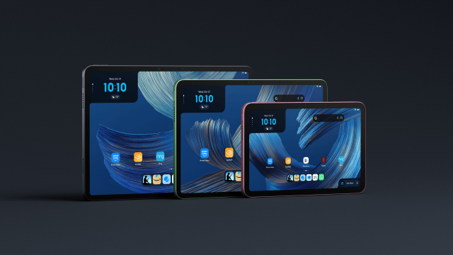 Ba mẫu Amazon Alexa Tablet gồm bản 8, 11 và 12 Pro xếp cạnh nhau.