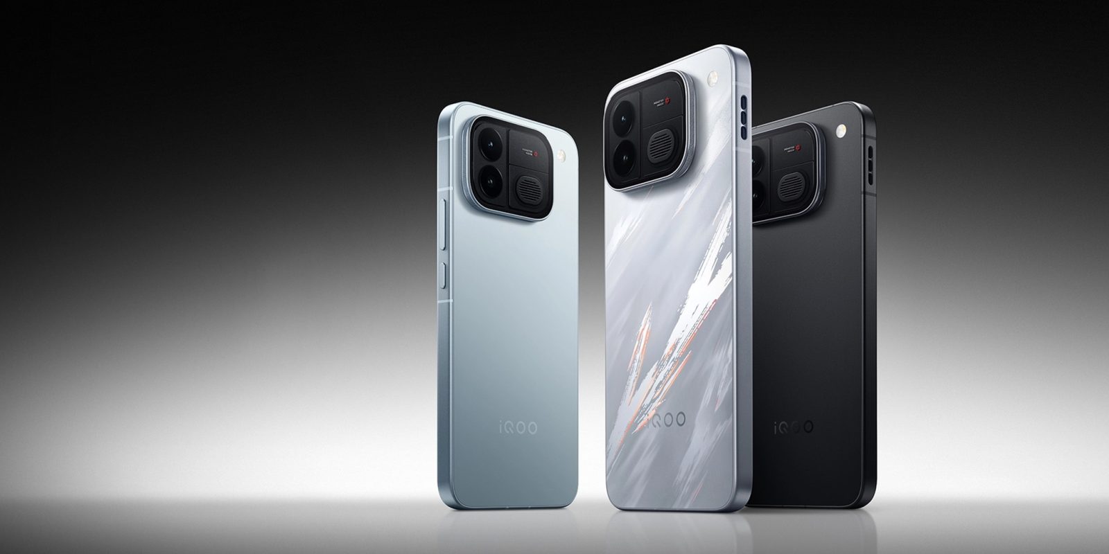 Ba màu iQOO Neo12 với cụm camera kép và cửa gió ở mặt lưng