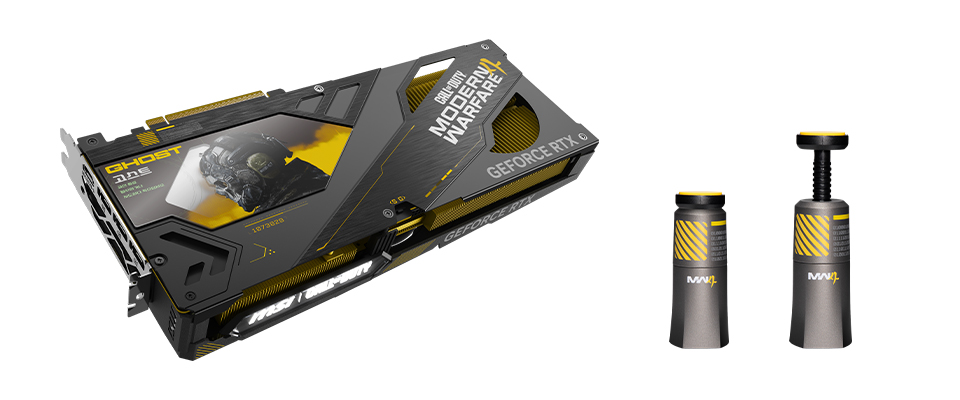 Backplate card RTX 5080 COD MW4 Edition có cửa sổ hình Ghost