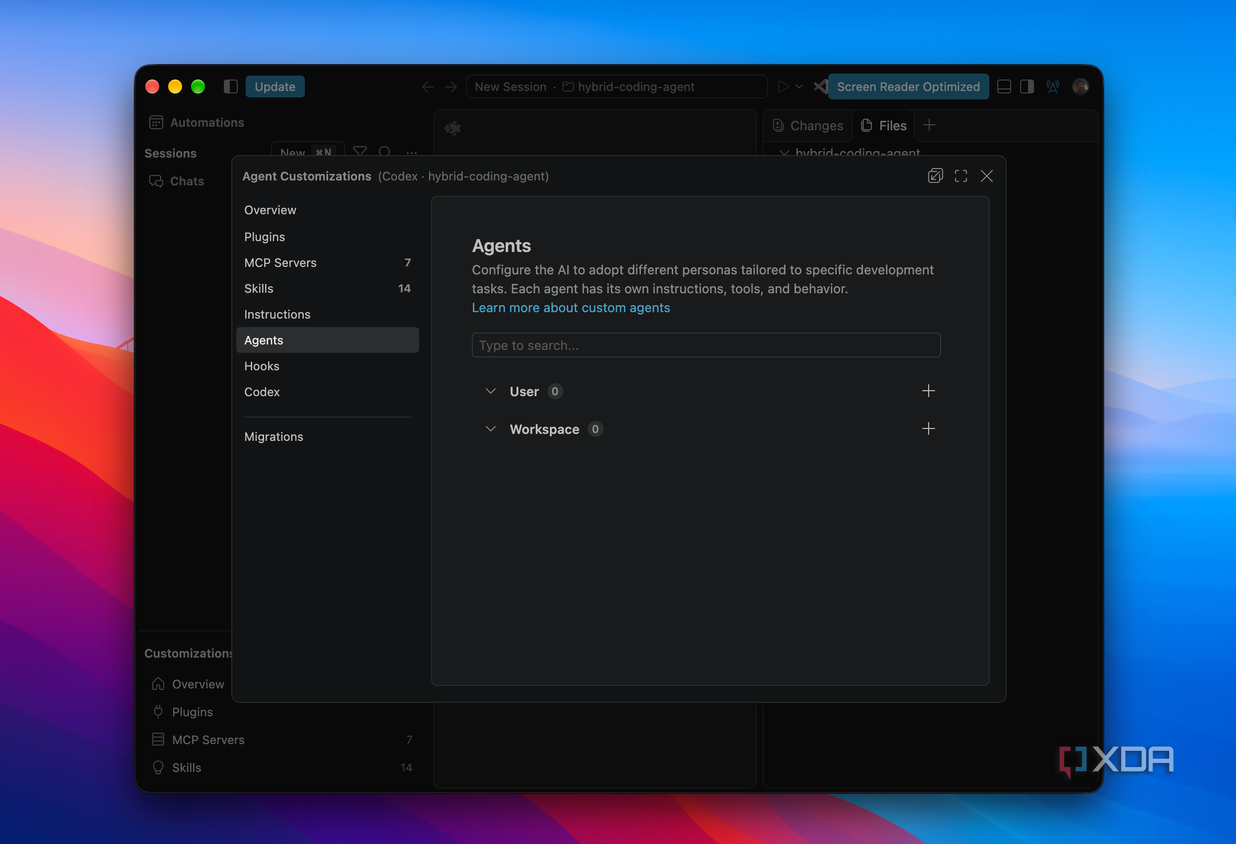Bảng Agent Customizations với Instructions, Hooks và Codex trong VS Code