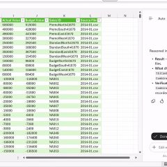 Bảng dữ liệu CSV có thể làm mới và cửa sổ Copilot trong Excel