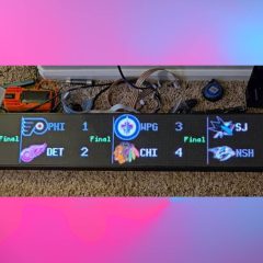 Bảng ticker LED tự chế dùng Raspberry Pi 4 hiển thị tỷ số các trận NHL