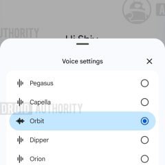 Bảng tùy chọn Voice settings hiển thị 7 giọng đọc mới của Gmail Live
