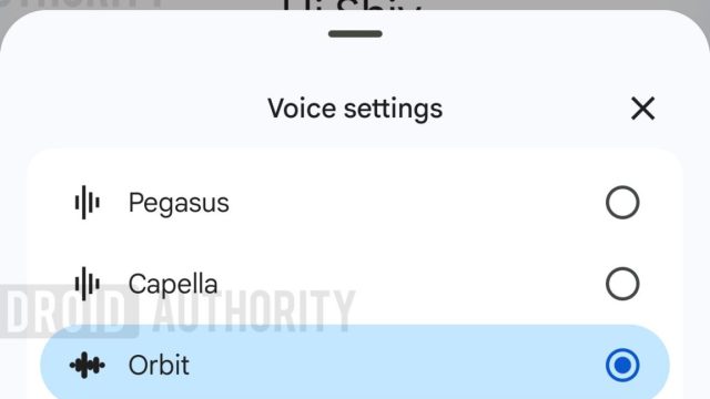 Bảng tùy chọn Voice settings hiển thị 7 giọng đọc mới của Gmail Live