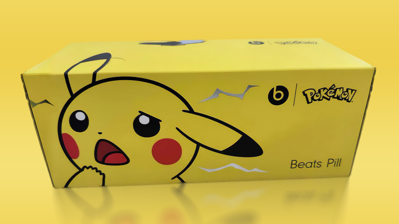Bao bì loa Beats Pill phiên bản đặc biệt Pokémon màu vàng in hình Pikachu