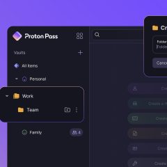 Ảnh bìa bài có giao diện thư mục Work và Team trong Proton Pass