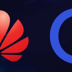 Biểu trưng Huawei và Qualcomm đại diện cho thỏa thuận cấp phép bằng sáng chế
