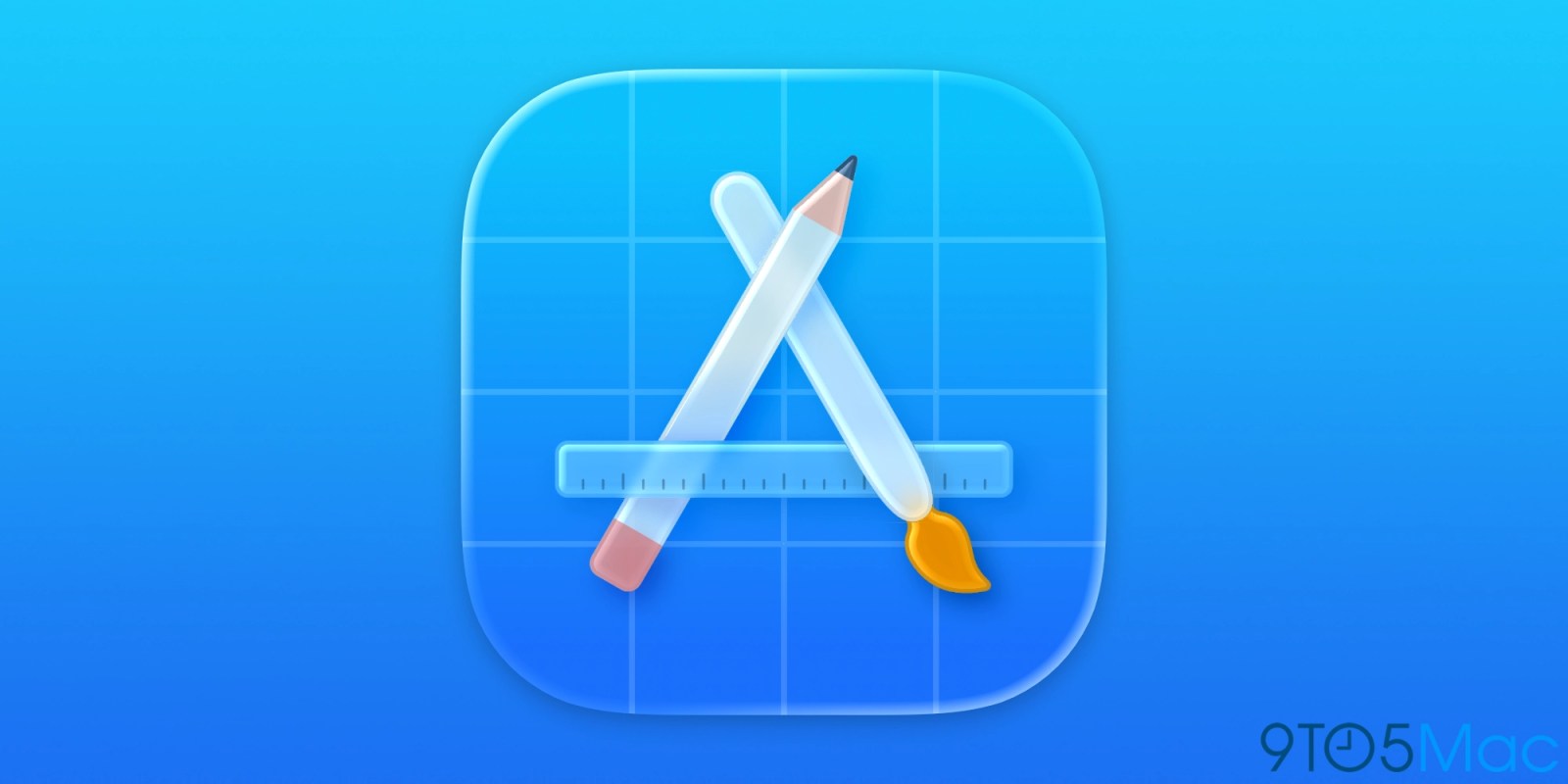 Biểu tượng Apple Developer trên nền xanh