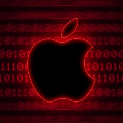 Biểu tượng Apple trên nền mã nhị phân gợi chủ đề an ninh phần mềm của đợt vá lần này.