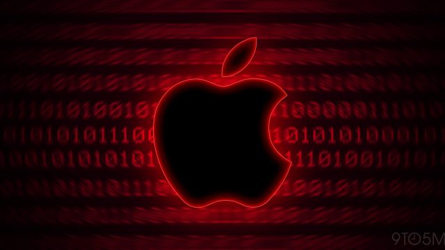 Biểu tượng Apple trên nền mã nhị phân gợi chủ đề an ninh phần mềm của đợt vá lần này.