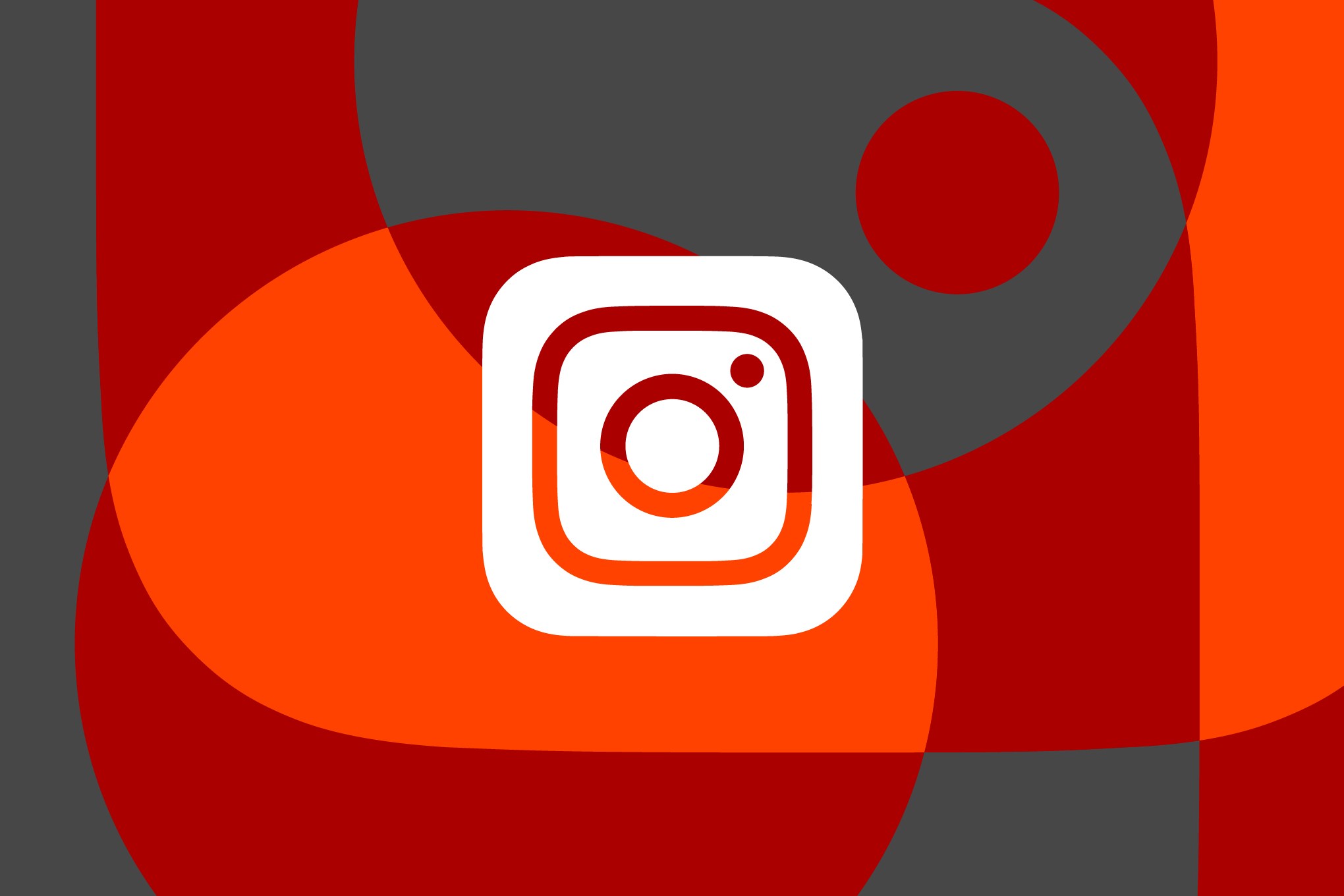 Biểu tượng Instagram trên nền đồ họa màu đỏ và cam