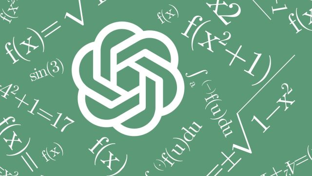 Biểu tượng OpenAI đặt giữa các ký hiệu toán học, gắn trực tiếp với tuyên bố về chứng minh do mô hình tạo ra.
