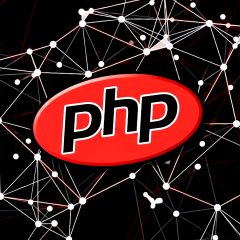 Biểu tượng PHP trên nền các điểm kết nối