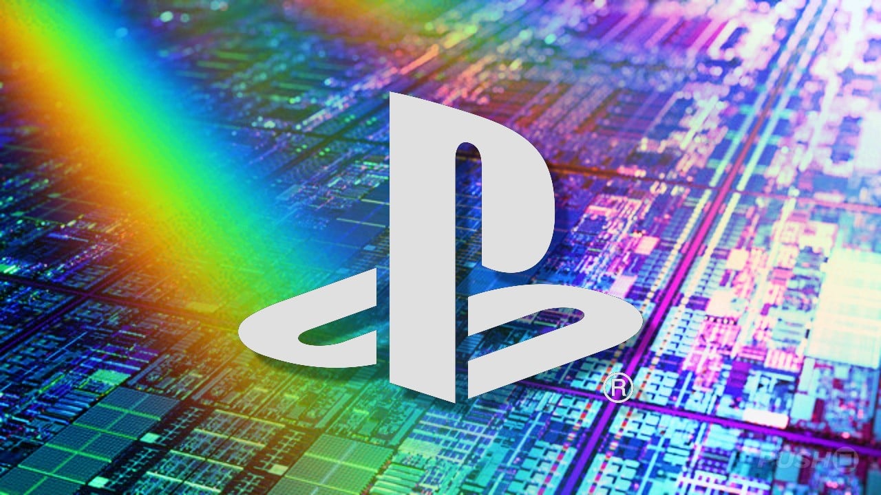 Biểu tượng PlayStation trên nền vi mạch bán dẫn