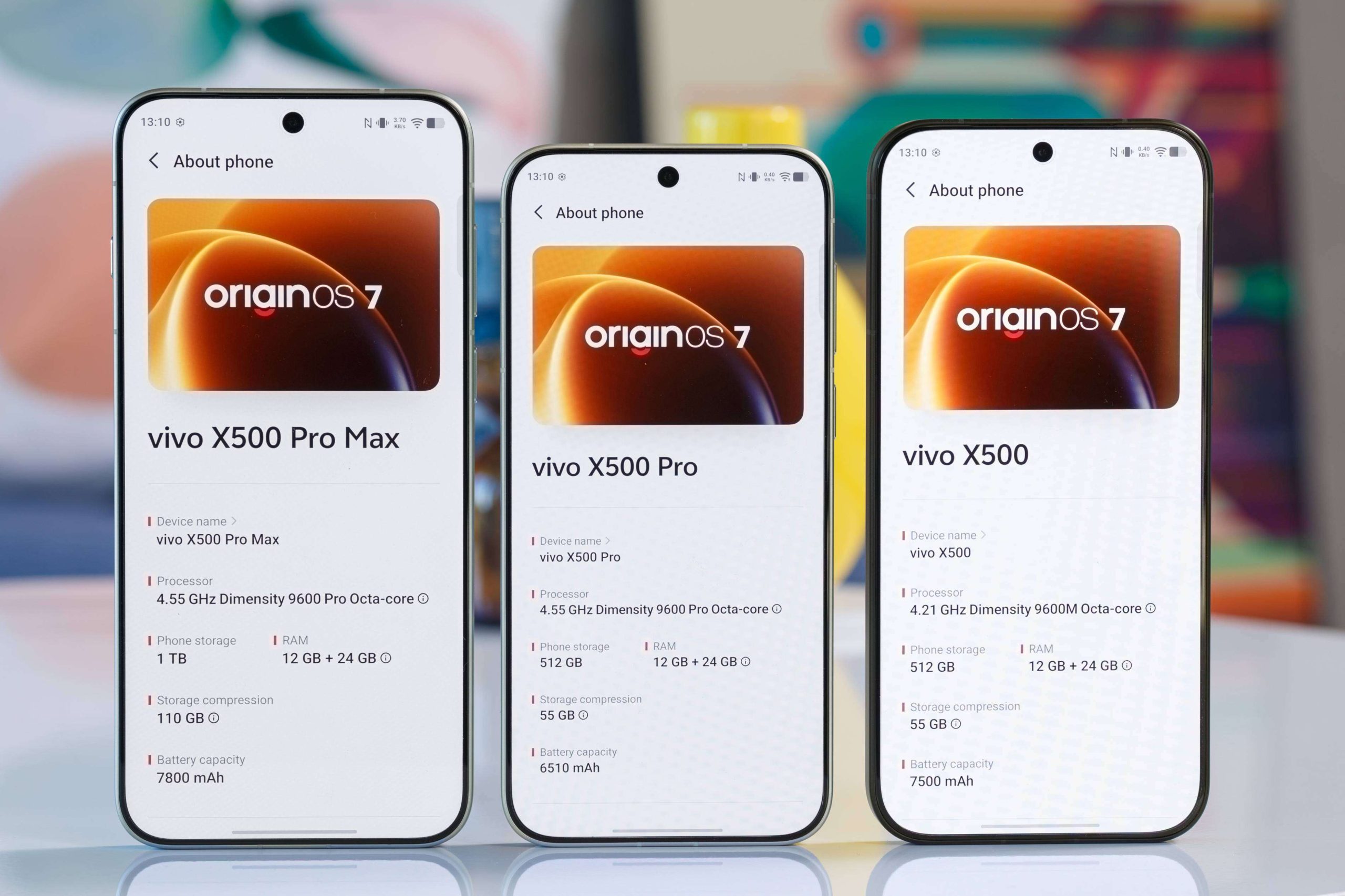 Màn hình giới thiệu máy của ba vivo X500 bản quốc tế