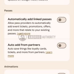 Cài đặt Google Wallet hiển thị nút Auto add from partners dưới mục Passes