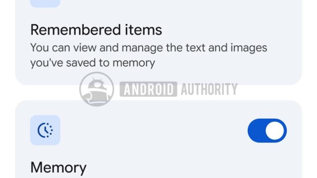 Cài đặt Personal Intelligence hiển thị Remembered items và Memory trong Gemini