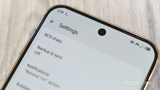 Cài đặt RCS trong Google Messages cho thấy giao thức này đã có mặt ngay trong ứng dụng nhắn tin mặc định trên Android.