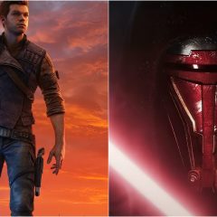 Cal Kestis và hình ảnh gợi nhắc Knights of the Old Republic trong ảnh ghép về hai game Star Wars.