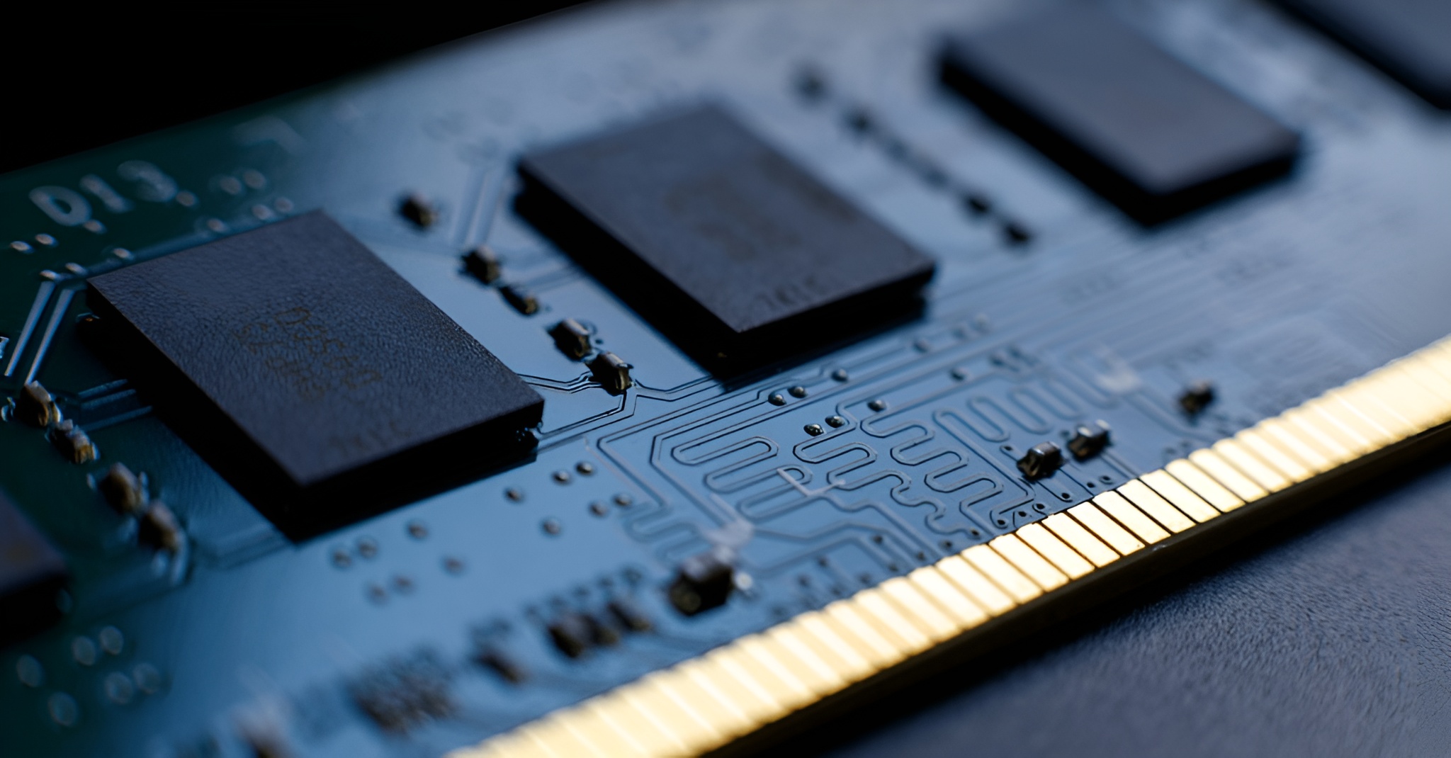 Cận cảnh các chip nhớ trên mô-đun RAM