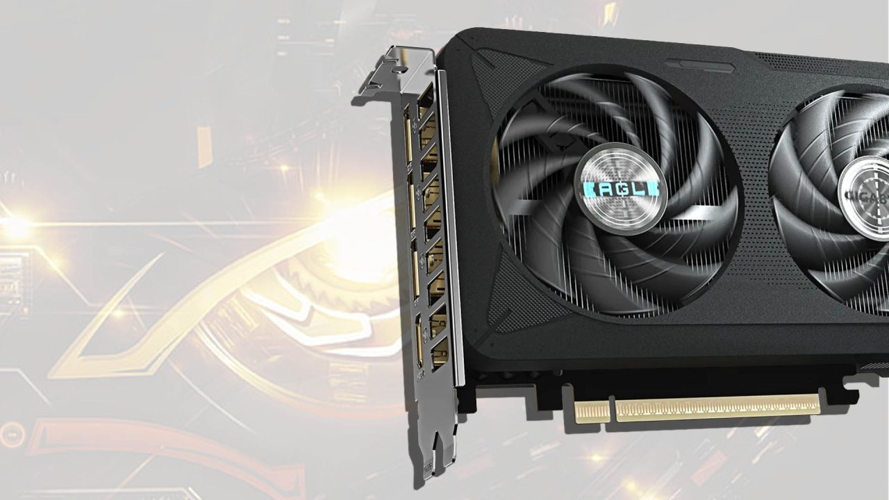 Card đồ họa Gigabyte Eagle với hai quạt tản nhiệt.