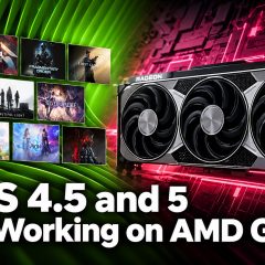 Card Radeon cạnh hình ảnh trò chơi, minh họa chủ đề DLSS trên GPU AMD
