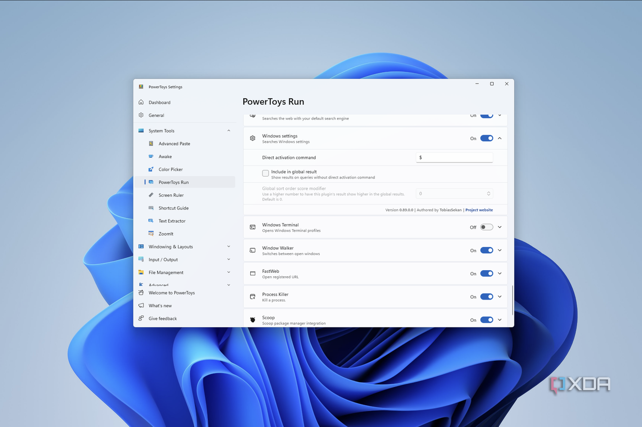 Cấu hình plugin Run
