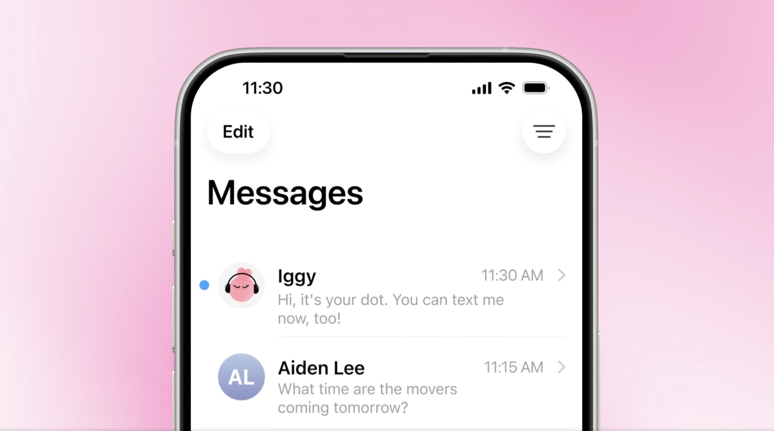 ChatGPT Dot trong giao diện iMessage