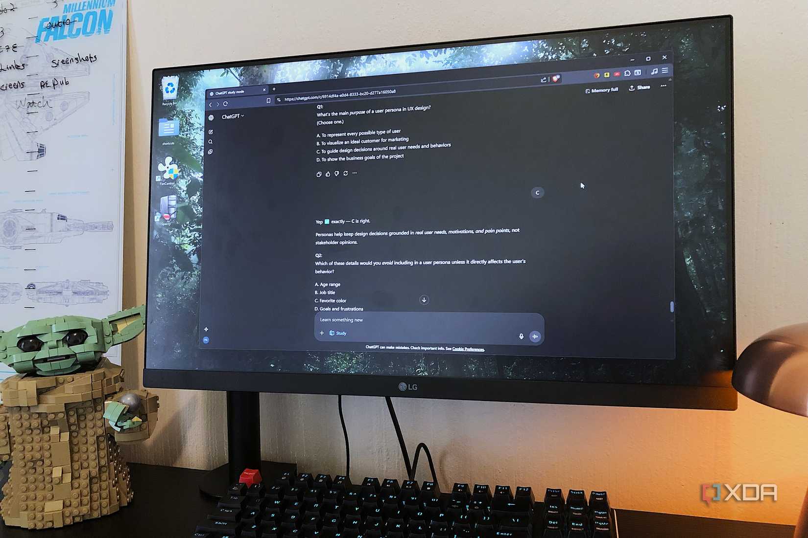 ChatGPT Study Mode trên máy tính để bàn