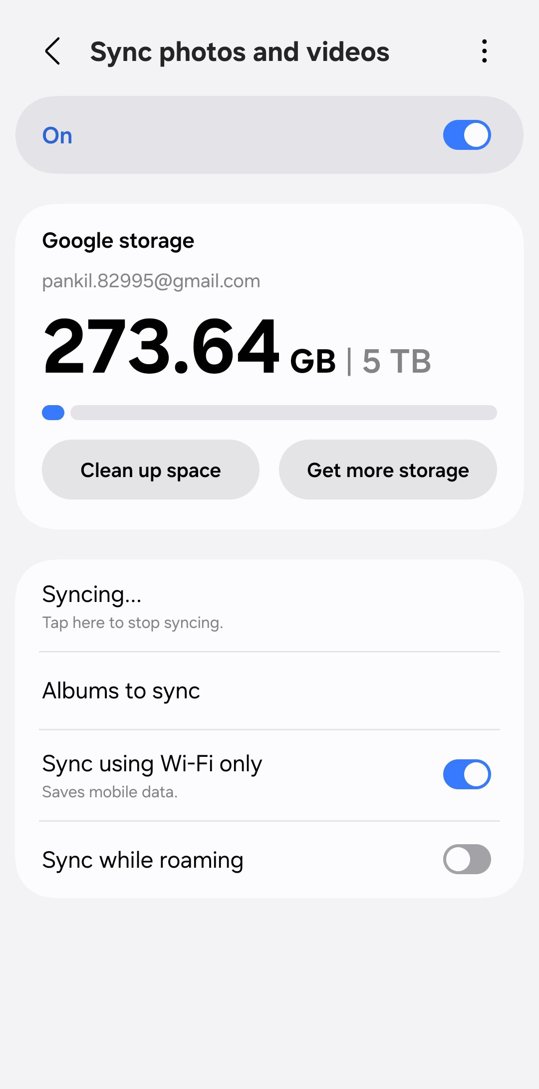 Chi tiết thiết lập đồng bộ đám mây Gallery Cloud Sync liên kết với tài khoản Google