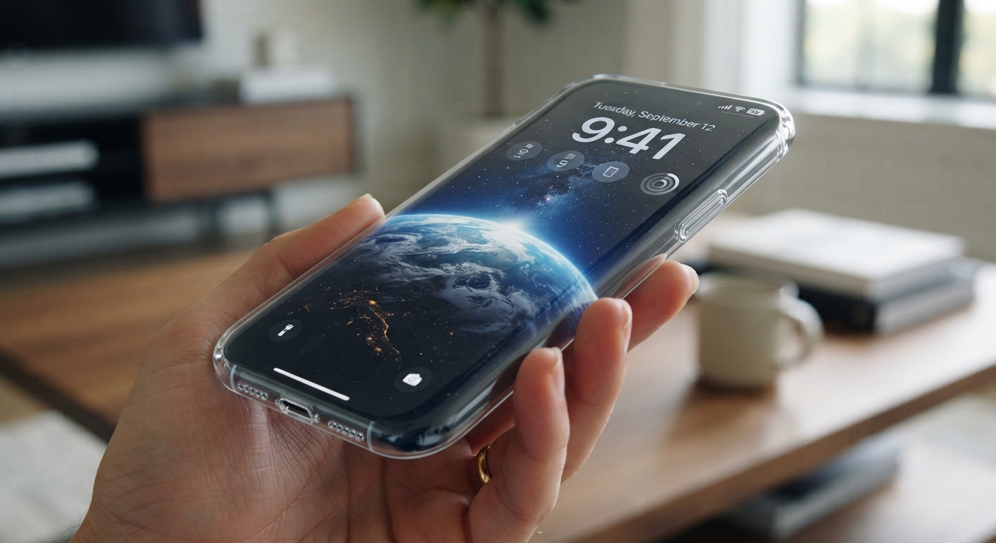 Một chiếc iPhone có viền mỏng được cầm ở tay