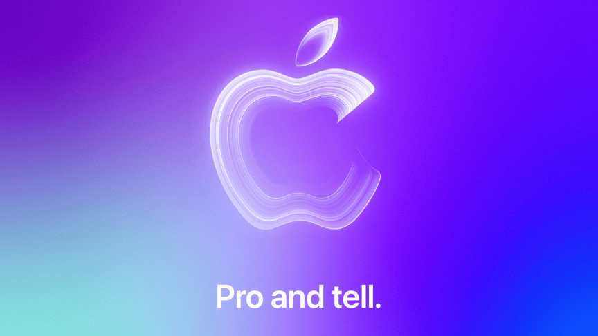 Ảnh chủ đề sự kiện Pro and tell của Apple với dòng chữ Pro and tell