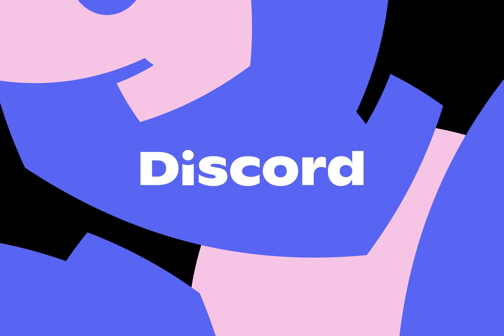 Chữ Discord trên nền đồ họa tím và hồng