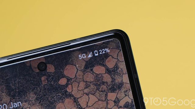 Ảnh chụp góc màn hình Pixel với biểu tượng mạng 5G