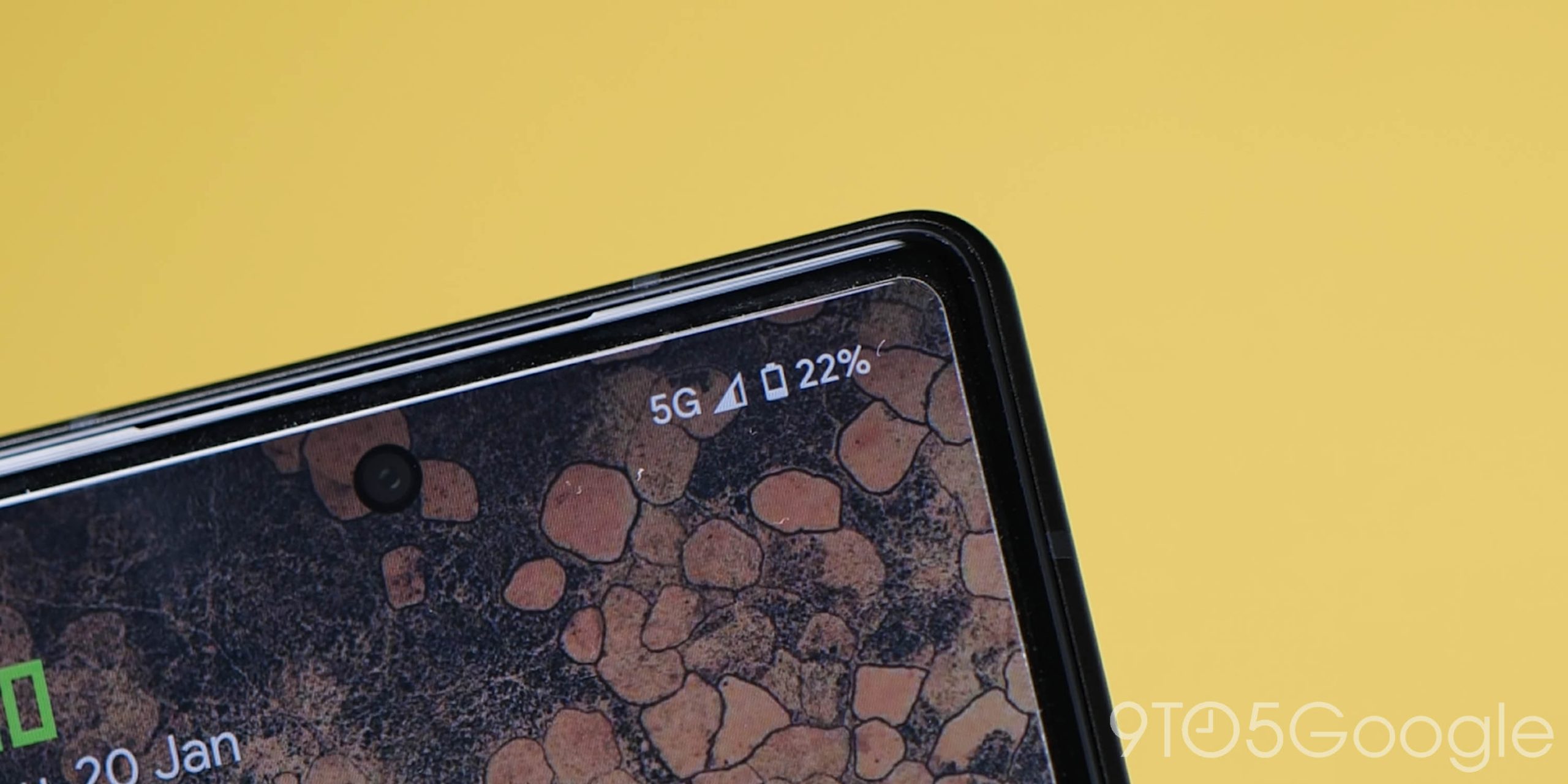 Ảnh chụp góc màn hình Pixel với biểu tượng mạng 5G