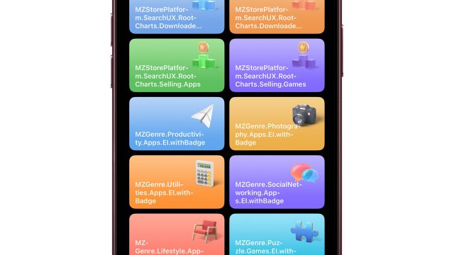 Ảnh chụp màn hình App Store bị lỗi chuỗi mã localization nội bộ trên iPhone